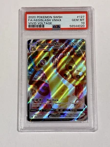 Pokemon Vivid Voltage - Aegislash VMAX Ultra Rare Full Art Foil #127/185 PSA 10 - Picture 1 of 3