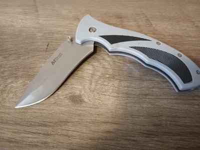 Navaja de bolsillo plegable con clip MTech negra/azul apertura asistida Linerlock  Foto 1 de 4