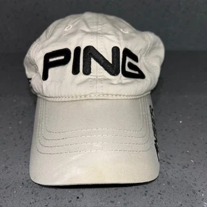 Rare PING G25 Beige Embroidered Adjustable Strap Back Golf Hat / Baseball Cap - Picture 1 of 6