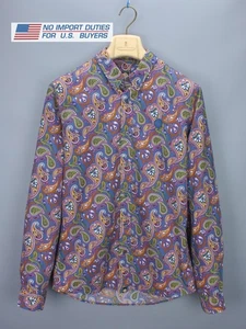Pretty Green Paisley Multicolour Button Long Sleeve Mod Retro Shirt S Slim Fit - Picture 1 of 24