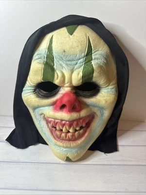 Scary Clown Halloween Cosplay Mask Seasonal Visions Pullover With Hair - Image 1 of 2