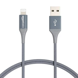 Cable cargador USB-A a Lightning de Amazon Basics, certificado MFi, 6 pies, gris oscuro - Imagen 1 de 1