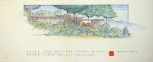 Kalil House Frank Lloyd Wright 1906 Architectural Drawing Art Print Archival - Picture 1 of 2