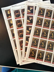 Russia Stamps SC# 5129-5132 Rembrandt Paintings shts of 24+1 label MNH 1983 - Picture 1 of 5