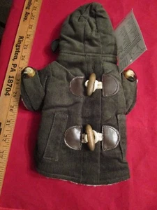 NWT East Side Collection Corduroy Toggle Dog Puppy Coat XX Small FREE Shipping - Picture 1 of 4