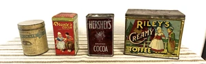 4 antike Vorratsdosen, Kakao Toffee - Bild 1 von 6