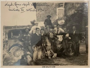 NEAPEL ROM NEAPEL MOTORRADRENNEN 1930 GRUPPENFOTO CENTOCELLE PILOTEN - Bild 1 von 2