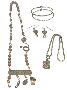 JUEGO DE COLECCIÓN DE COBRE BOGO CUENTAS 2 COLLARES 2 PULSERAS Y PENDIENTES JOYERÍA ESPIRAL - Imagen 1 de 6