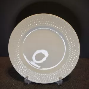 BASKETWEAVE White Porcelain Stoneware Dinner Plate by SAKURA - Picture 1 of 10