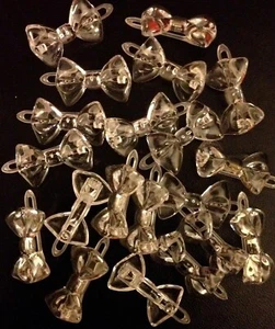 Clear Bow-Tie shaped hair barrettes, clip, snap for braids, twists, etc - Picture 1 of 1