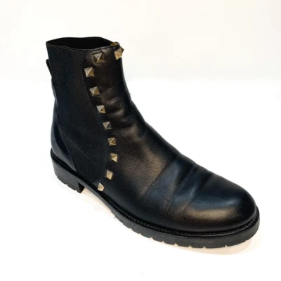 Valentino Garavani Rockstud Chelsea Boots EU 36 US 6 Black Studded Ankle Bootie - Image 1 of 4