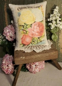 PRIMITIVE VINTAGE VICTORIAN COLONIAL SHABBY ROSE CATALOG 1896 ADVERTISING PILLOW - Picture 1 of 9