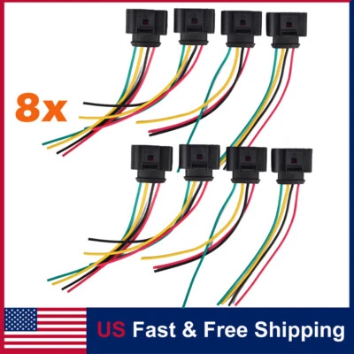 Paquete de 8 conectores de bobina de encendido arnés enchufe cableado para Audi A3 A4 A5 A6 A7 A8 VW Foto 1 de 4