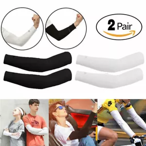 2 Paar Ärmel UV Schutz Armlinge Sonnencreme Arm Sleeves Sportschutz Kompression - Bild 1 von 18