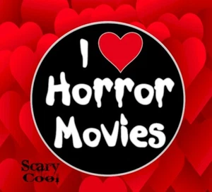 New I Love Horror Movies Heart Black Punk Gothic Brooch Pin - Picture 1 of 3