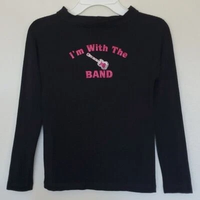 Цветы на Zoe черный с розовый блестящий гитара пуловер Топ M - Изображение 1 из 4