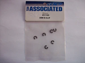 Team Associated 31160 MGT/TC5/6 3mm E-Clips (6) - Picture 1 of 3