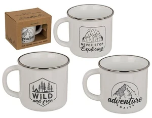 Becher Tasse in Emaille-Optik Blechtassen-Optik Steingut in Geschenkverpackung - Picture 1 of 4