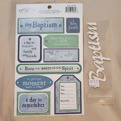 NUEVO Lote 2 Pegatinas y Láser Troquelado BAUTISMO Karen Foster Cartulina Foto 1 de 4