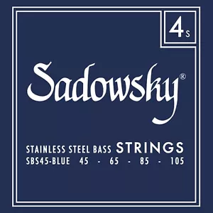 Cuerdas de bajo de acero inoxidable Sadowsky SBS45 etiqueta azul; medidores 45-105 - Imagen 1 de 1