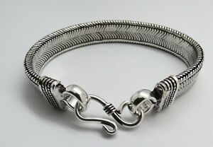 01 Piece Bracelet Bali Snake Silver Chain 10mm wide 18cm, 19cm, 20cm, 21cm Long 
