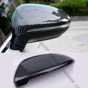 For Volkswagen CC EOS Beetle Passat 10-16 Carbon Fiber Side Mirror Cover Cap - Picture 1 of 5