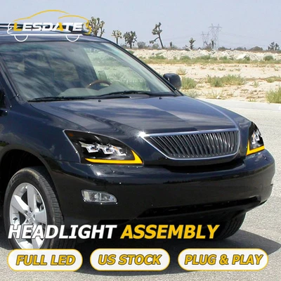 Full LED Headlight For 2004-2009 Lexus RX330 350 400h w/ Sequential Turn Signal Foto 1 de 4