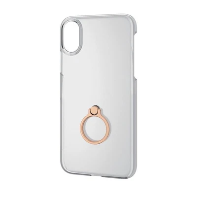 Elecom iPhone X Case Hard Polycarbonate Material with Ring Gold PM-A17XPVRG 810 - Image 1 of 4