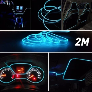 Tira de alambre de ambiente interior de coche 2M hágalo usted mismo accesorio de decoración LED azul hielo CEI - Imagen 1 de 12