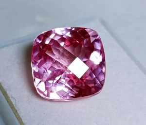 A++ Flawless Madagascar Morganite Loose Cushion Cut Gemstone 8.5 Ct Ring Size - Picture 1 of 6