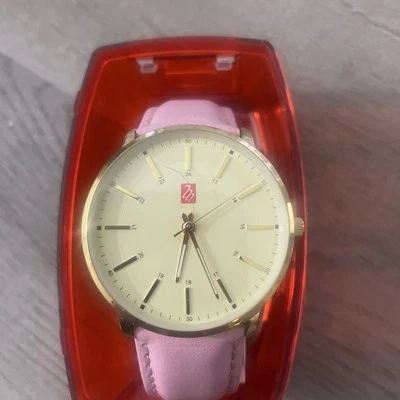 Престиж медицинские часы большой циферблат розовый кожаный ремешок отличном состоянии новый аккумулятор - Изображение 1 из 4