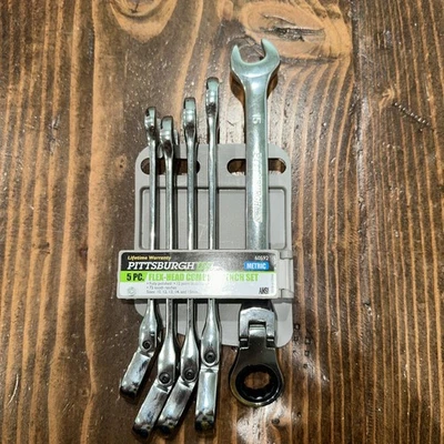 Pittsburg Pro Flex-Head Combo Wrench Set 10, 12, 13, 14, 15mm Metric New - Image 1 of 4