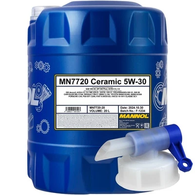 20L MANNOL Céramique 5W-30 7720 huile moteur pour Api Sn Plus Acea C3 BMW Ll, VW - Photo 1/2