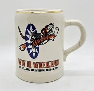 Taza rara vintage de 12 oz del museo del aire del Atlántico medio fin de semana de la Segunda Guerra Mundial del 4 al 6 de junio de 1999 - Imagen 1 de 7