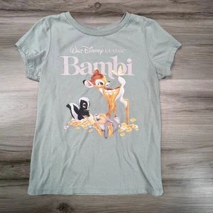 Disney Bambi Classic T Shirt Kids Size M 8 Mint Green Cartoon Graphic Tee - Picture 1 of 5