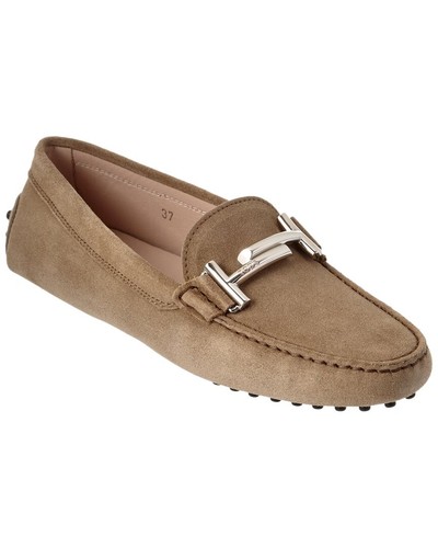 TOD’S Scarpa da guida Tod's Double T Gommino scamosciata donna marrone 36 5