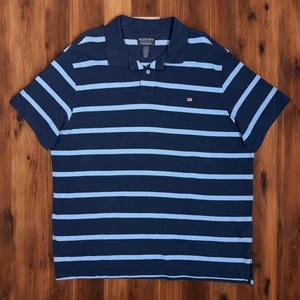 Vintage Polo Jeans Company Poloshirt Herren XL blau gestreift Piqué Preppy Y2K - Bild 1 von 6