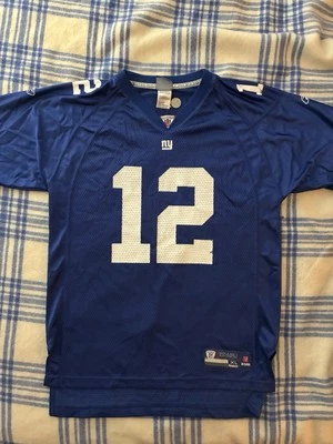 Camiseta de futebol NFL New York Giants Steve Smith #12 azul grande juventude GG Reebok - Imagem 1 de 4