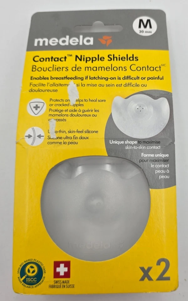 NUEVO PAQUETE DE 2 protectores para pezones de contacto Medela tamaño mediano 20 mm Foto 1 de 1