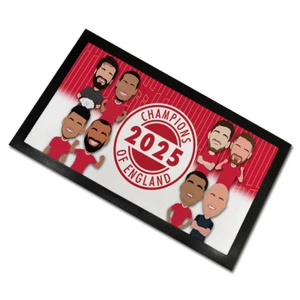 Liverpool Champions 2025 Vector Heroes Bar Runner Mat 2 Sizes Man Cave Bar - Picture 1 of 6