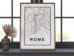 Rome City Map Print Wall Art Home decor Poster Living Room Decor A5 A4 A3 - Picture 1 of 5