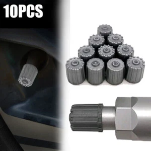 10X TPMS Dust Caps Grey Plastic Tyre Pressure Sensor Valve Caps Car Accessories - Picture 1 of 16