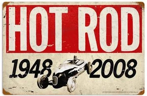 Letrero de metal Hot Rod revista Drag Race 60 aniversario hombre cueva garaje tienda HRM079 - Imagen 1 de 1