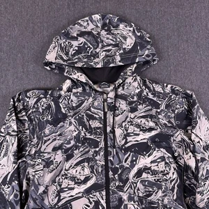 Jordan Retro Technicolor Herren schwarz All Over Print Full Zip Hoodie Jacke Größe S - Bild 1 von 16