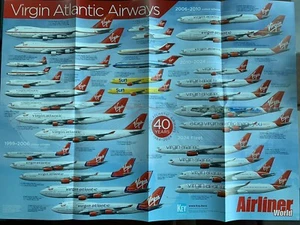 Airliner World Virgin Atlantic Airlines Poster Planes Aviation Gifts NEW - Picture 1 of 1