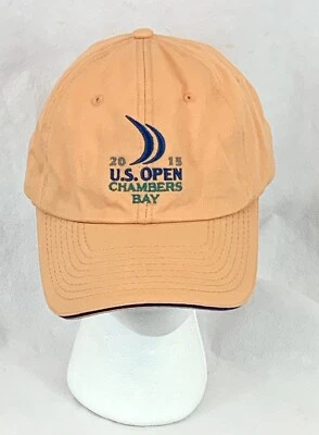 2015 年美国公开赛钱伯斯湾高尔夫帽 USGA 会员帽绑带橙色 — 第 1/4 张图片