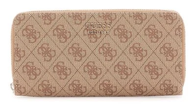 GUESS Brenton SLG Large Zip Around Wallet L Latte Logo - Imagen 1 de 3
