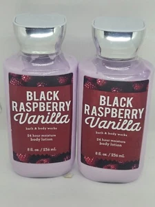 Bath & Body Works Black Raspberry Vanilla Body Lotion x2- 8oz - scratched labels - Picture 1 of 1