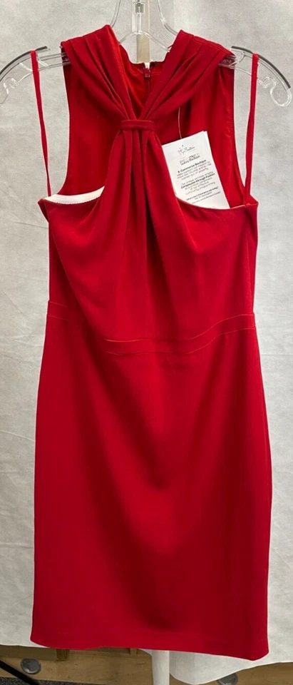 Worth New York Red Halter Rayon Dress Size 4 - Image 1 of 4