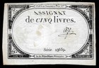 World Paper Money - France 5 Livres 1793 Pa76 @ Vf Cond.